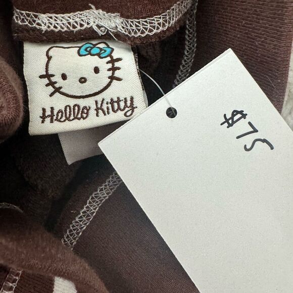 Vintage Hello Kitty Brown Velour Drawstring Pants - Picture 6 of 6